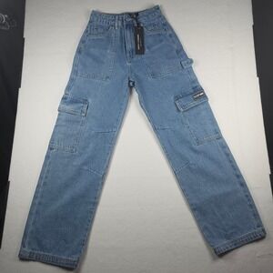 Supply & Demand Superior Denim Cargo Jeans XS Blue High Waisted Utility Pants